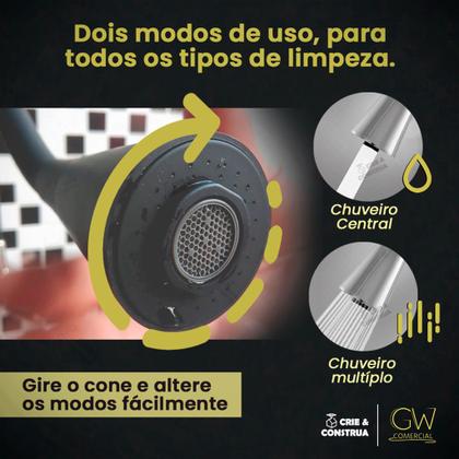 Imagem de Torneira Gourmet Cone Black Matte Metal Parede 1/4 de Volta