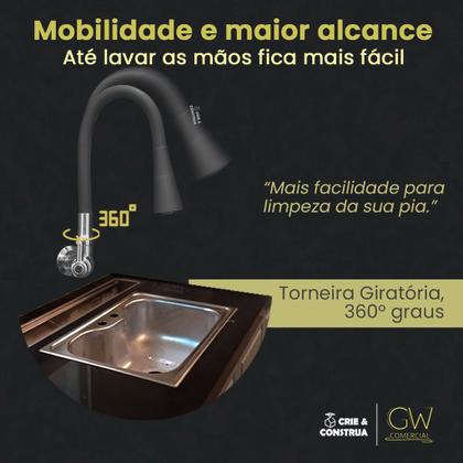 Imagem de Torneira Gourmet Cone Black Matte Metal Parede 1/4 de Volta