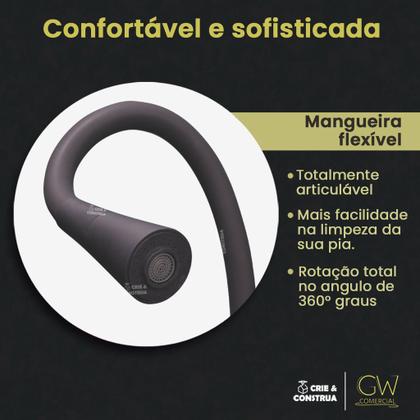 Imagem de Torneira Gourmet Cone Black Matte Metal Parede 1/4 de Volta