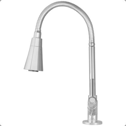 Imagem de Torneira Gourmet Cozinha Bancada ABS Cromada Bica Flexível 2 Jatos Giratória Alta Pressão