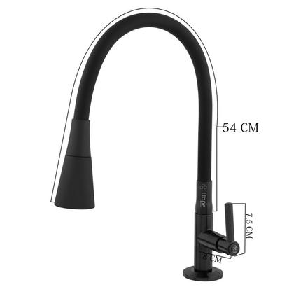 Imagem de Torneira Gourmet Cozinha Mesa Bancada Pia Flexível 2 Jatos Preta ABS