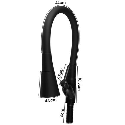 Imagem de Torneira Gourmet Cozinha Mesa Bancada Pia Flexível 2 Jatos Preta ABS