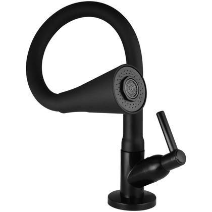 Imagem de Torneira Gourmet Cozinha Mesa Bancada Pia Flexível 2 Jatos Preta ABS