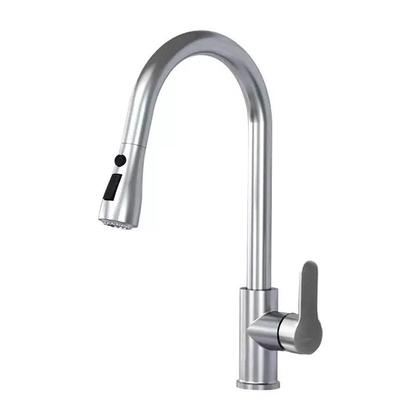 Imagem de Torneira Gourmet Cozinha Monocomando Extensível de Bancada Pia Pull Down Escovado Misturador 2 Modos Jato Chuveiro