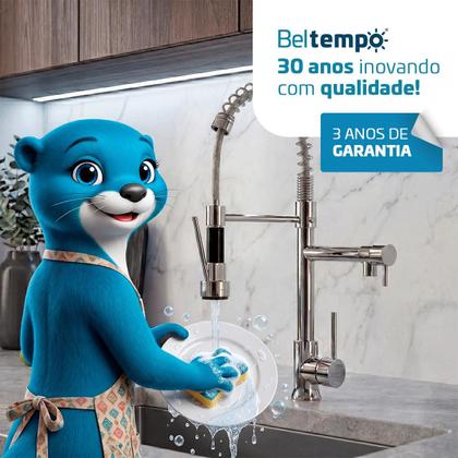 Imagem de Torneira Gourmet Cozinha Monocomando Inox Bancada Beltempo