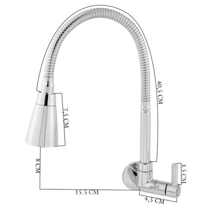 Imagem de Torneira Gourmet Cozinha Parede Pia Flexível 2 Jatos Abs
