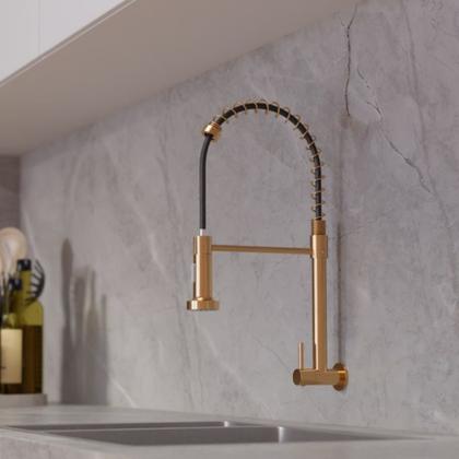 Imagem de Torneira Gourmet Flexível Rose Gold Parede Cozinha Água Fria