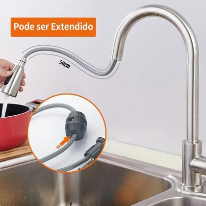 Imagem de Torneira Gourmet Fria Quente 360 Expansível Spray Misturado