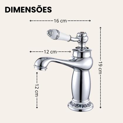 Imagem de Torneira Gourmet Misturador Água Quente Fria Bancada Banheiro Lavabo Lavatório Metal Estilo Vintage