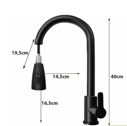 Imagem de Torneira Gourmet Monocomando PullDown Premium Com Extensor Preta