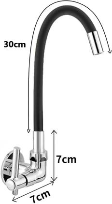 Imagem de Torneira Gourmet Parede Cozinha Tubo Flexível Silicone Com Arejador Giro 360 Graus