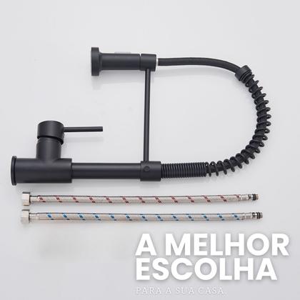 Imagem de Torneira Gourmet Pia Bancada Cozinha Chuveirinho Sofisticada Água Quente e Fria Mangueira Flexível