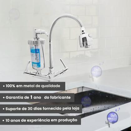 Imagem de Torneira Gourmet Pia Cozinha Mesa Ou Bancada Com Filtro Luxo Del Metais