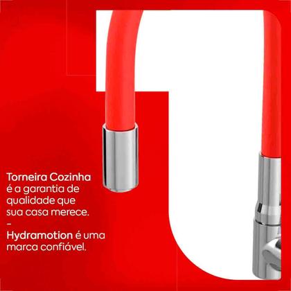 Imagem de Torneira hydramotion cozinha parede 1168.metvmhmn cromado/vermelha