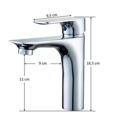 Imagem de Torneira Inox Luxo Água Quente E Fria Banheiro E Lavabo Cromada Economica Caida Alta