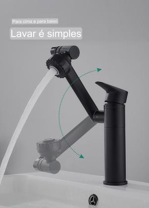 Imagem de Torneira Lavabo Banheiro Monocomando Luxo 360 Rotativa