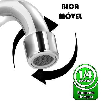 Imagem de Torneira Lavatório Banheiro Quadrada Bica Móvel Metal 1/4v CasaGrande Mundial - Um Novo Conceito.