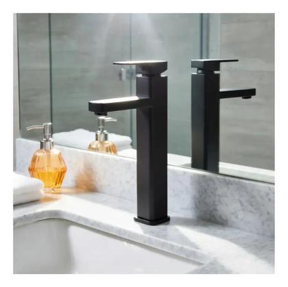 Imagem de Torneira Misturador Banheiro Monocomando Preto Fosco Black Matte Premium Quente Frio Desig