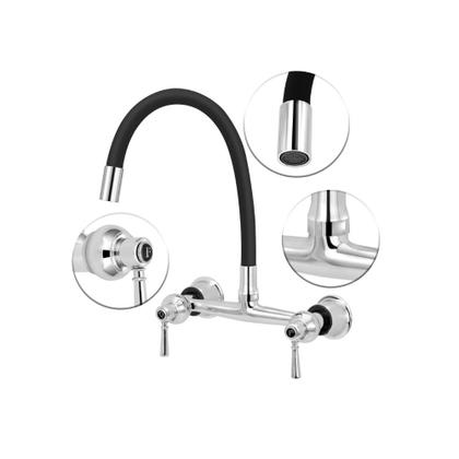 Imagem de Torneira Misturador Gourmet Preto Flexível Cozinha Parede