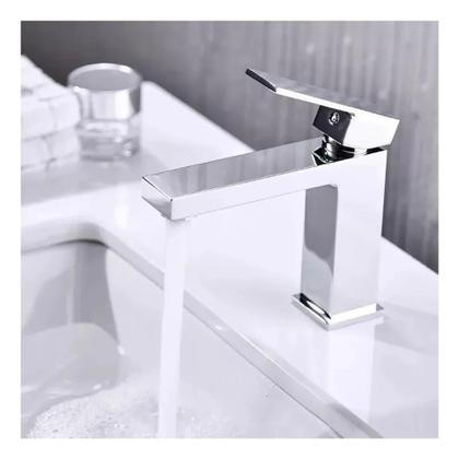 Imagem de Torneira monocomando banheiro quadrada bica baixa inox cromado