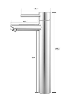 Imagem de Torneira Monocomando Bica Alta Aço Inox Cromado Banheiro Lavabo Design Moderno Resistente Prática Durável