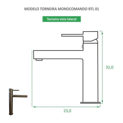 Imagem de Torneira Monocomando Bica Alta Redonda Gun Grey Rtl 01