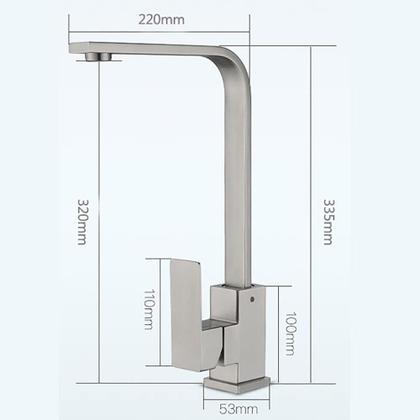 Imagem de Torneira Monocomando Cozinha Bancada Aço Escovado com Kit Instalação