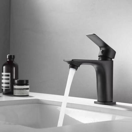 Imagem de Torneira Monocomando De Banheiro Preta Estilo Deca Docol