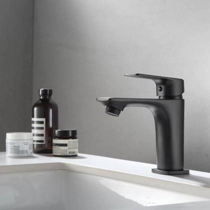 Imagem de Torneira Monocomando De Banheiro Preta Estilo Deca Docol