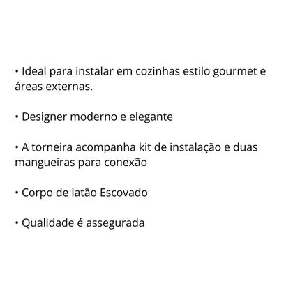 Imagem de Torneira Monocomando Gourmet Cozinha Spring Kitp015 Escovada
