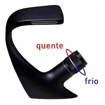 Imagem de Torneira Monocomando Para Banheiro Cascata Black Matte Preto