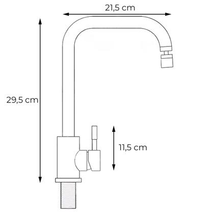 Imagem de Torneira Monocomando Preta para Cozinha Misturador Água Quente e Fria Bancada Black Matte Fosca