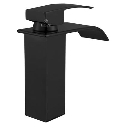 Imagem de Torneira Monocomando Preto Fosco para Banheiro Luxo de Mesa em Metal Bica Alta para Lavatório, Pia e Cuba