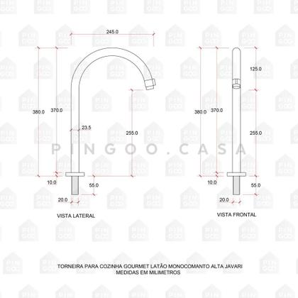 Imagem de Torneira Para Banheiro Alta Javari Pingoo.casa - Prata Cromado