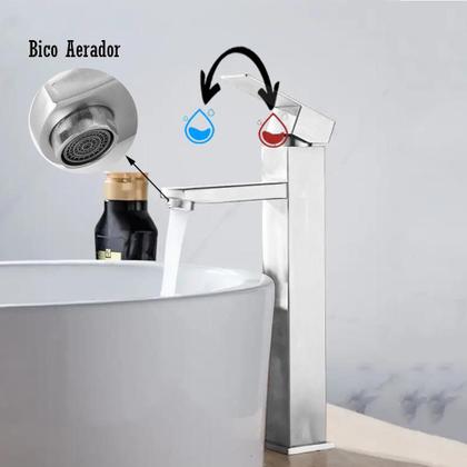 Imagem de Torneira Para Banheiro Bica Alta Monocomando para Cuba de Sobrepor Gourmet