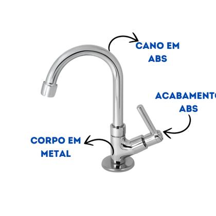 Imagem de Torneira Para Banheiro / Lavatório Metal De Bancada ¼ De Volta