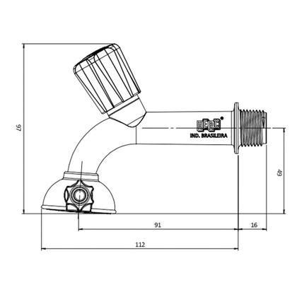 Imagem de Torneira para Cozinha 10 cm com Chuveiro 3/4" Herc