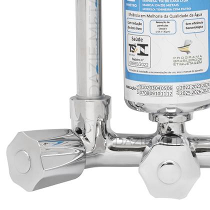 Imagem de Torneira para Cozinha com Filtro Gourmet Bica Móvel Flexível Metal Inox Chuveirinho Pia Parede