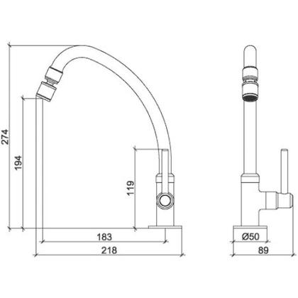 Imagem de Torneira Para Cozinha De Mesa Fit Slim Cromada 1167 C31 Lorenzetti