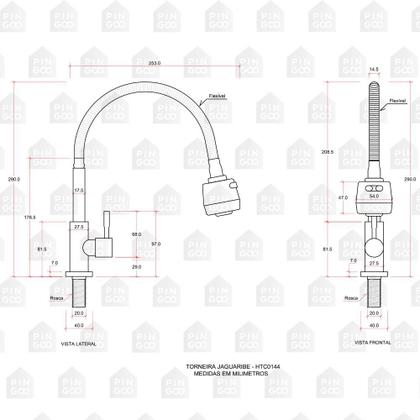 Imagem de Torneira Para Cozinha Em Aço Inox 304 Jaguaribe Pingoo.casa - Preto