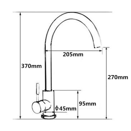 Imagem de Torneira Para Cozinha Gourmet Bica Alta Monocomando Misturador Metal Aço Escovado - MV140NK