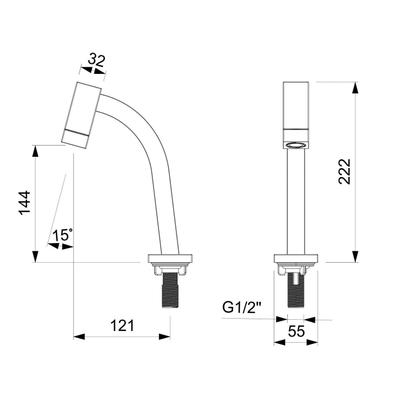 Imagem de Torneira para Lavatório de Mesa Bica Baixa Basic Plus Celite