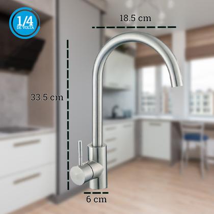 Imagem de Torneira Para Pia Monocomando, Mesa, bancada Quente e Frio Aço Escovado Fc29