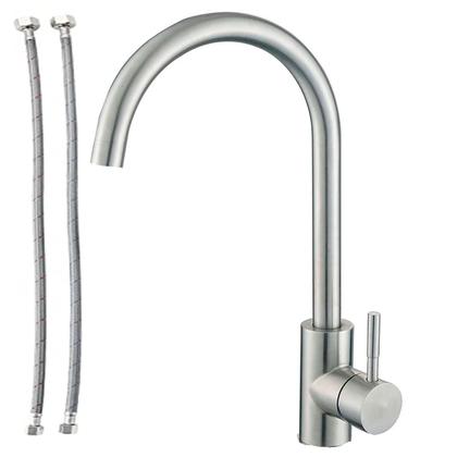 Imagem de Torneira Para Pia Monocomando, Mesa, bancada Quente e Frio Aço Escovado Fc29