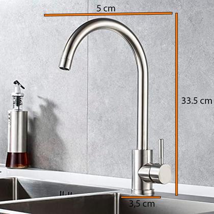 Imagem de Torneira Para Pia Monocomando, Mesa, bancada Quente e Frio Aço Escovado Fc29
