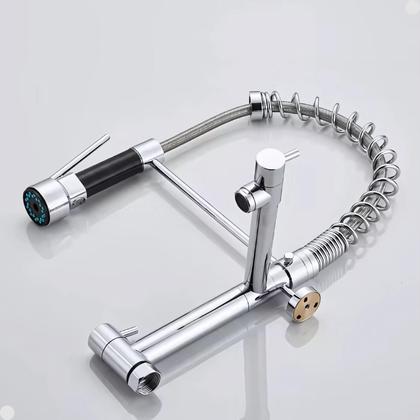 Imagem de Torneira Parede Cozinha Monocomando Gourmet Flexível Cromada Vip