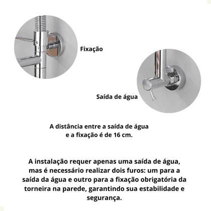 Imagem de Torneira Parede Cozinha Monocomando Gourmet Preto Fosco Vip