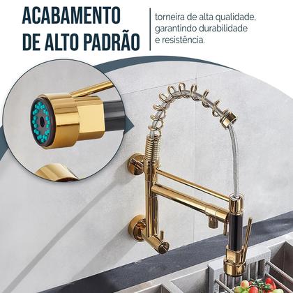 Imagem de Torneira Parede Monocomando Gourmet Dourado