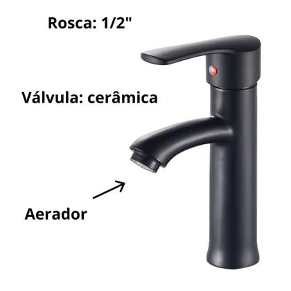 Imagem de Torneira Preta Agua Quente Fria Luxo Lavatório Banheiro