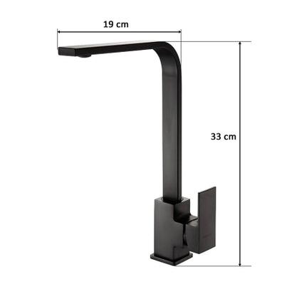 Imagem de Torneira Preta Luxo Monocomando Bancada Mesa 360º Articulada Pia Aerador Misturador Quente Frio Cozinha Banheiro